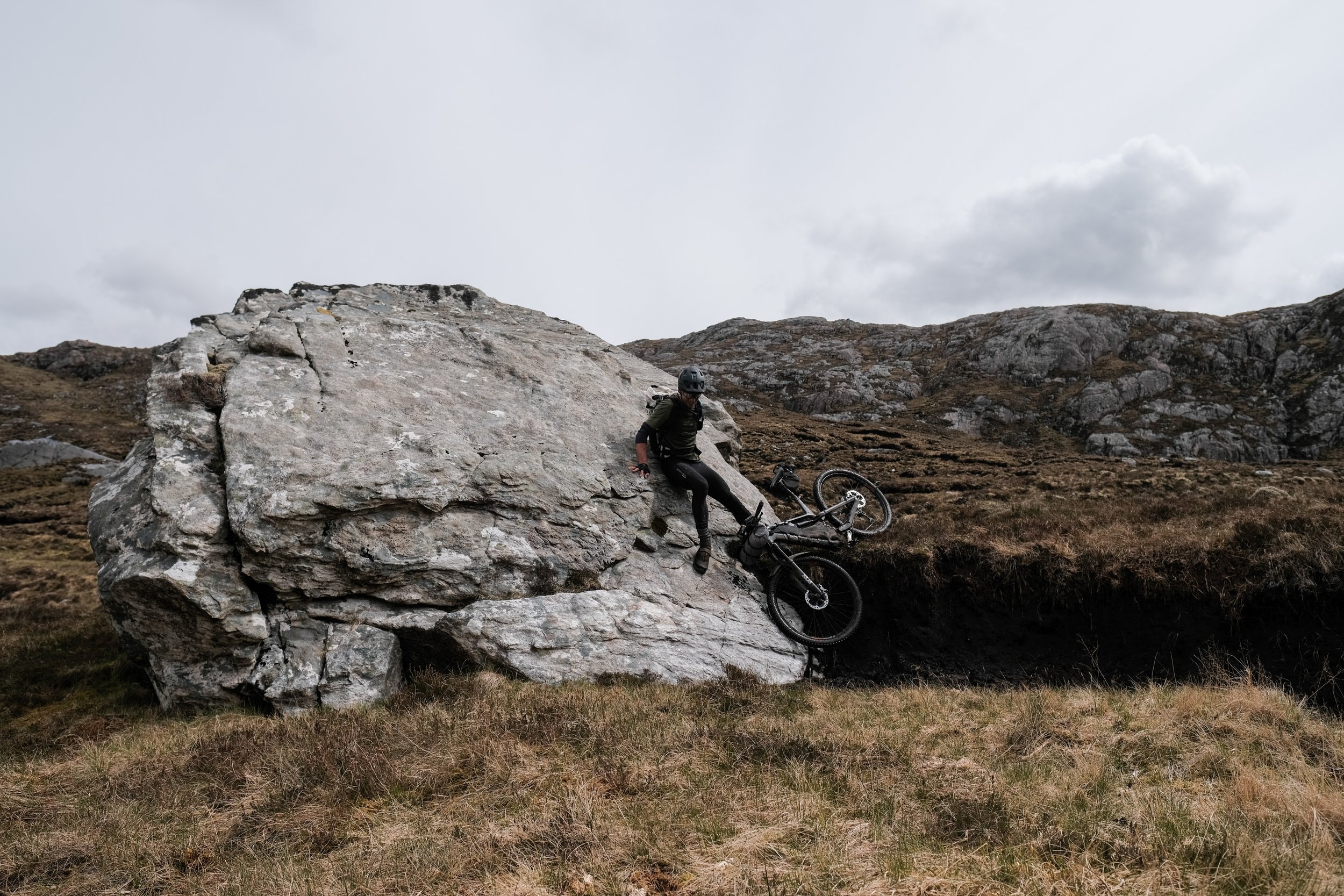 A pause beside a mountain rock
