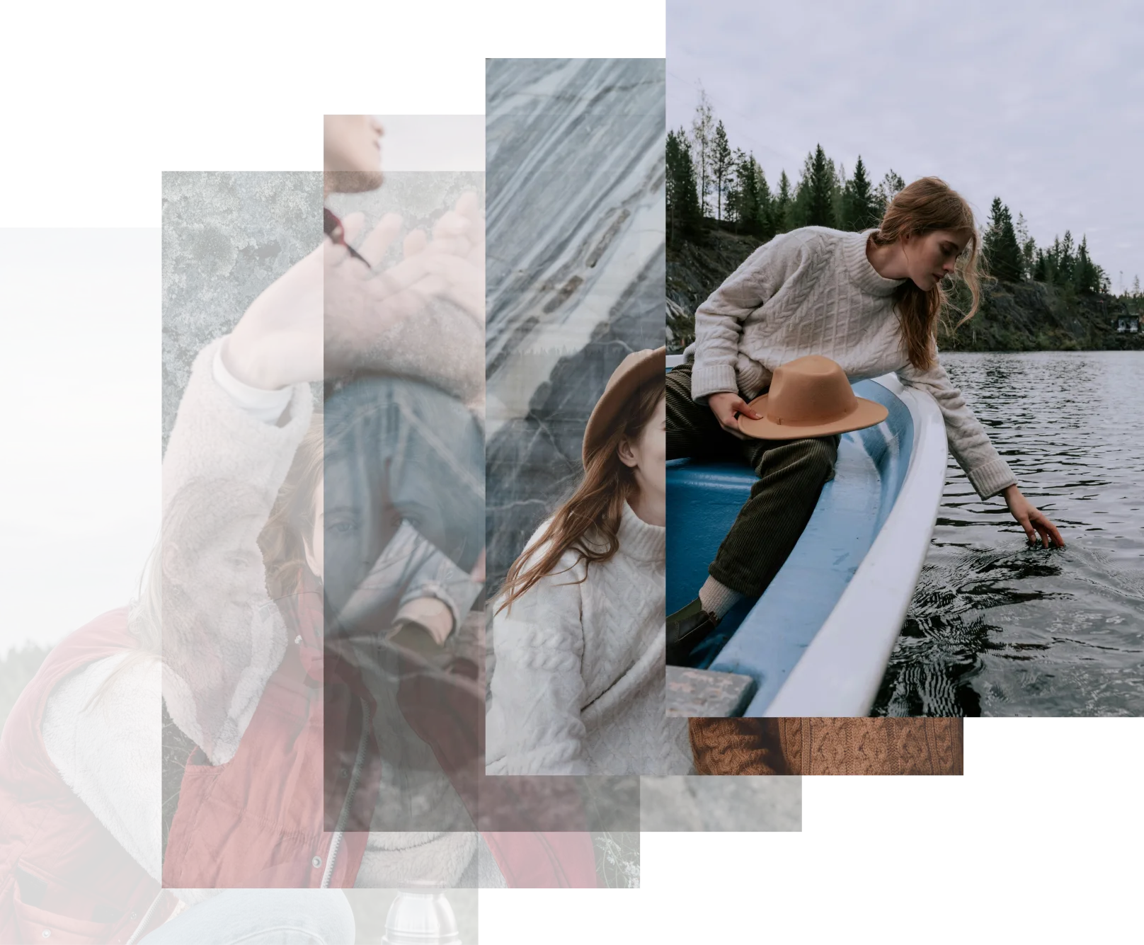Many overlapping photographs waiting to be sorted