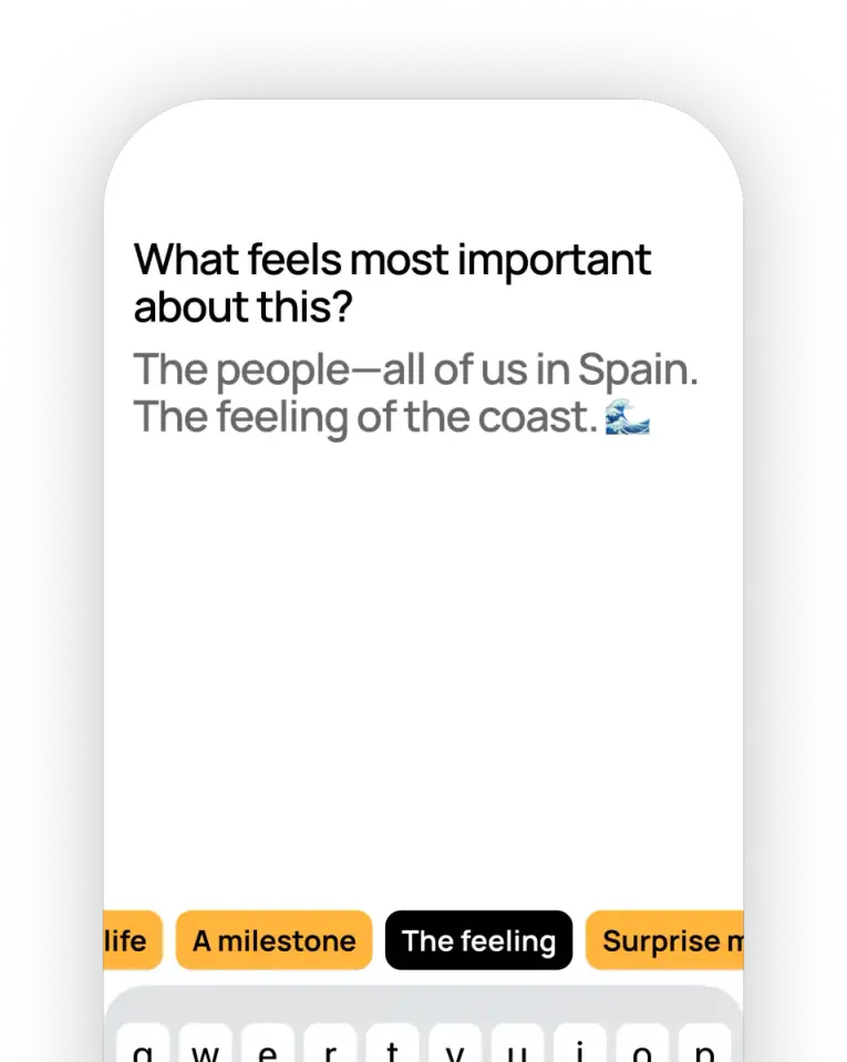 The short questionnaire that guides each collection